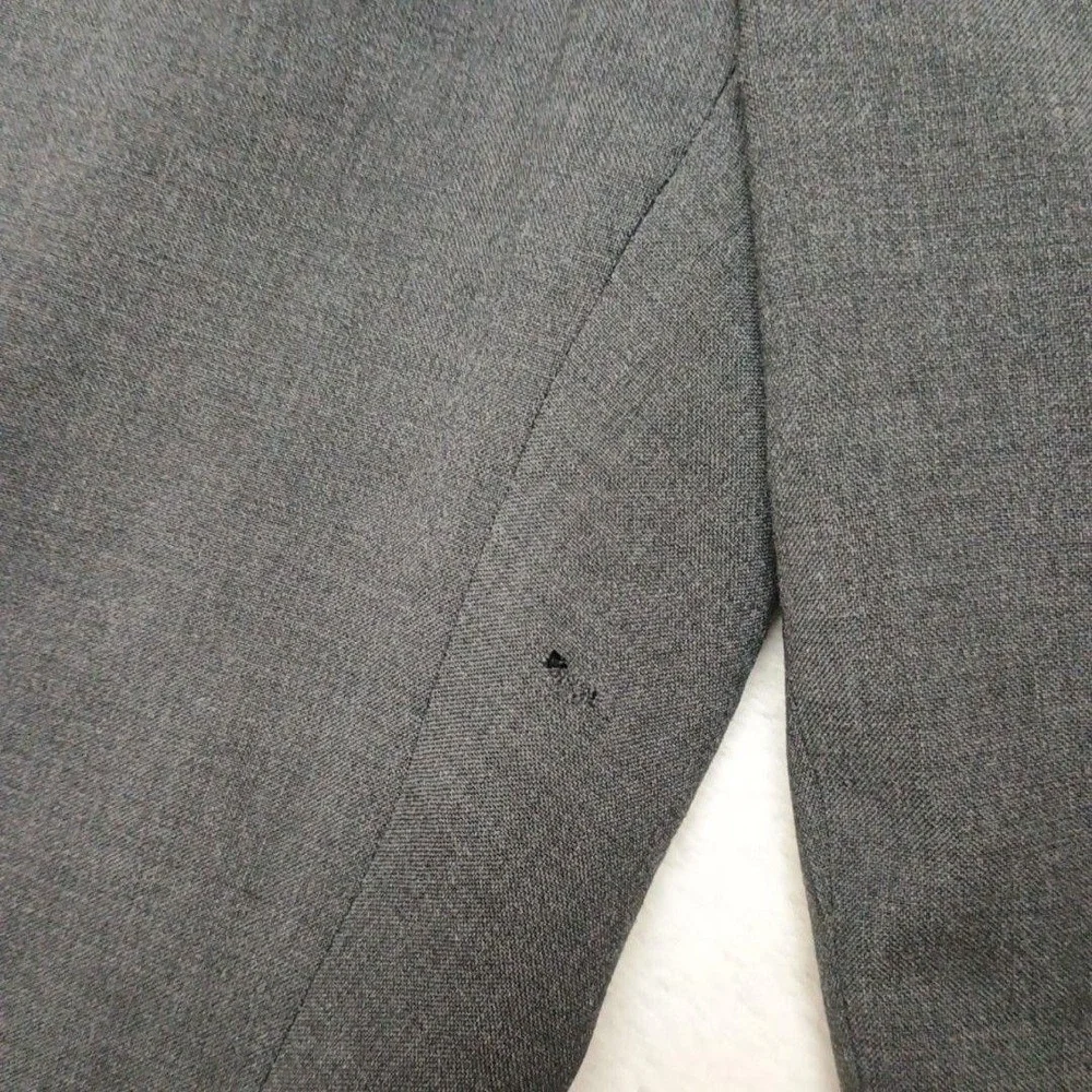 Polo Ralph Lauren Pants Men 36x28 Gray Dress Wool Cuffed Lined Flat Front Hole